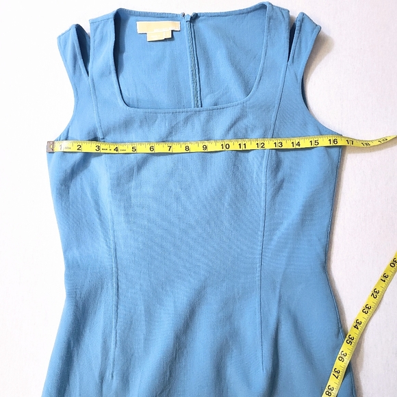 Michael Kors Italy Blue Square Neck Sheath Dress - Picture 5 of 7